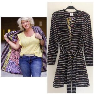 CAbi Multicolor Striped Pea Coat